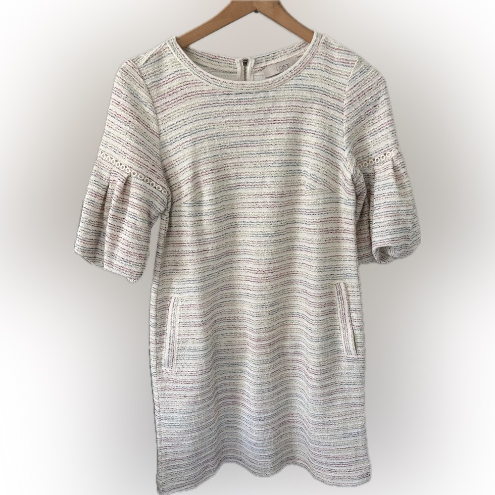 LOFT Multicolor Striped Knit Dress NWT